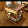 wattle kitchen trolly with marble kneading insert